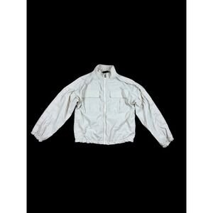 Jordan Kids Beige Full Zip Windbreaker Jacket Tape Utility Cargo Large 12-13